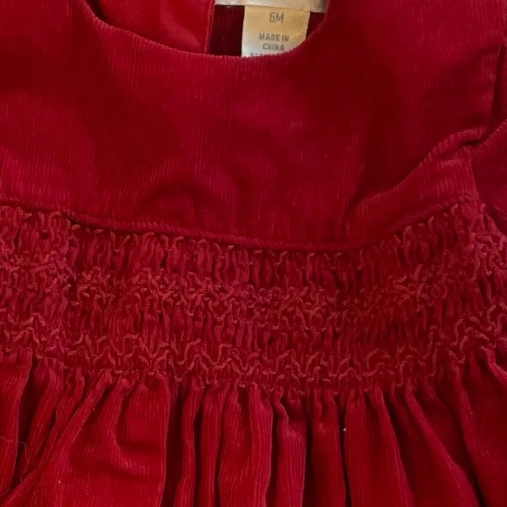 Ralph Lauren Smocked Red Corduroy Dress Size 6 Months